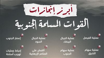 انفوجرافيك| أبرز إنجازات القوات المسلحة الجنوبية