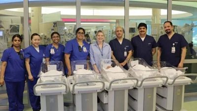 45 أخصائيا يشاركون في ولادة 5 توائم بالإمارات