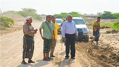 نزول هندسي لمعالجة أضرار السيول في محافظة أبين