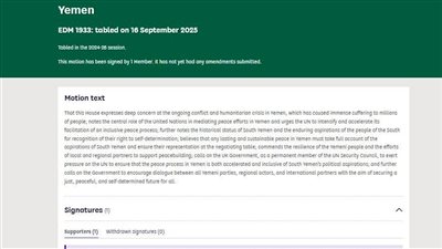 البرلمان البريطاني: أصدرنا رسمياً مذكرة قرار دعم للقضية الجنوبية 